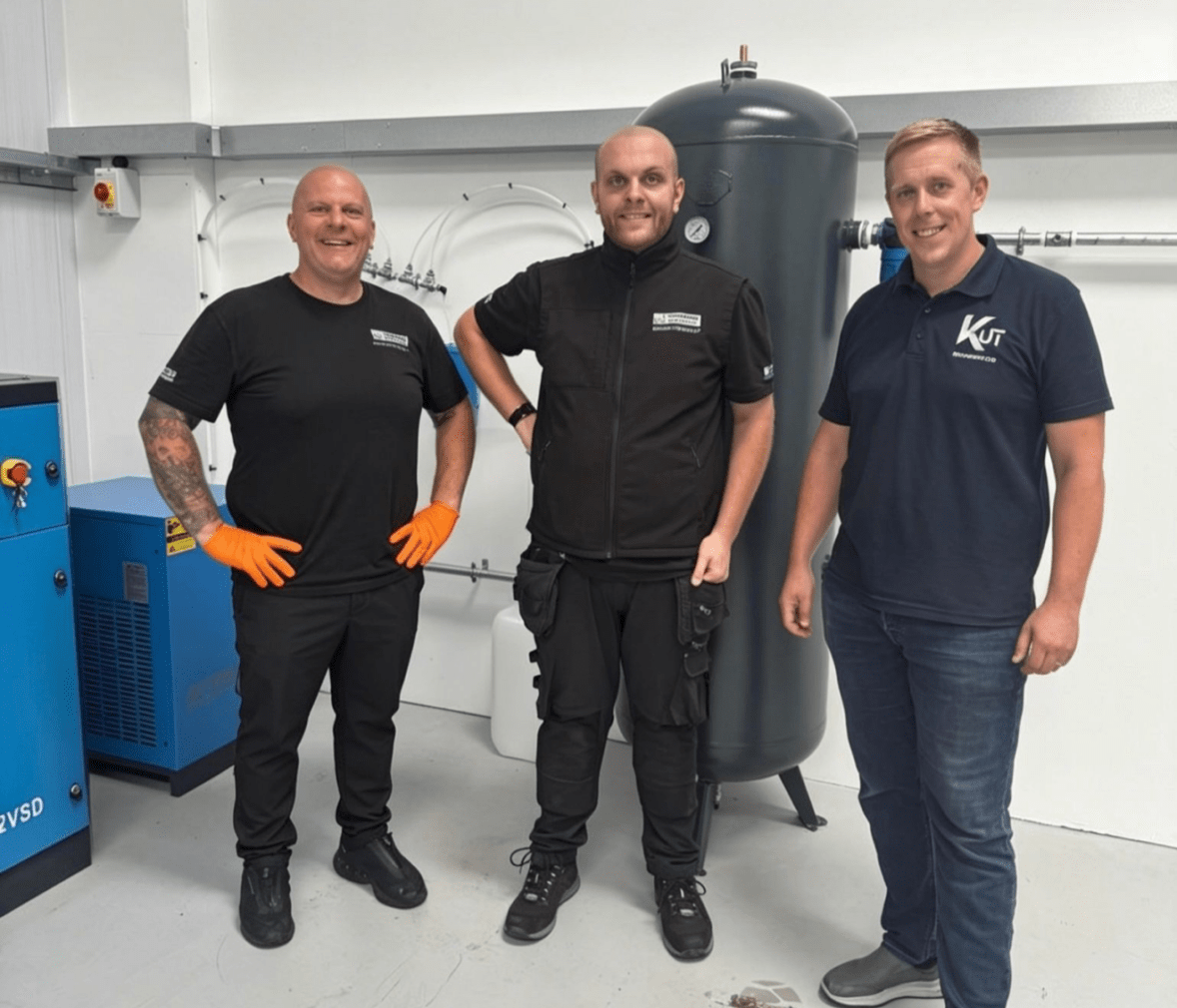 Representatives from KUT Machinery and Compressed Air Systems UK