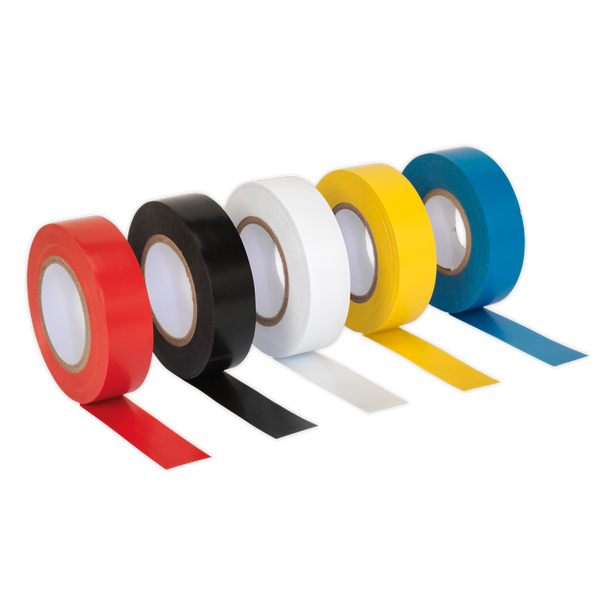 Sealey ITMIX10 ⏐ PVC Insulating Tape 19mm x 20m, Mixed Colours - Pack of 10