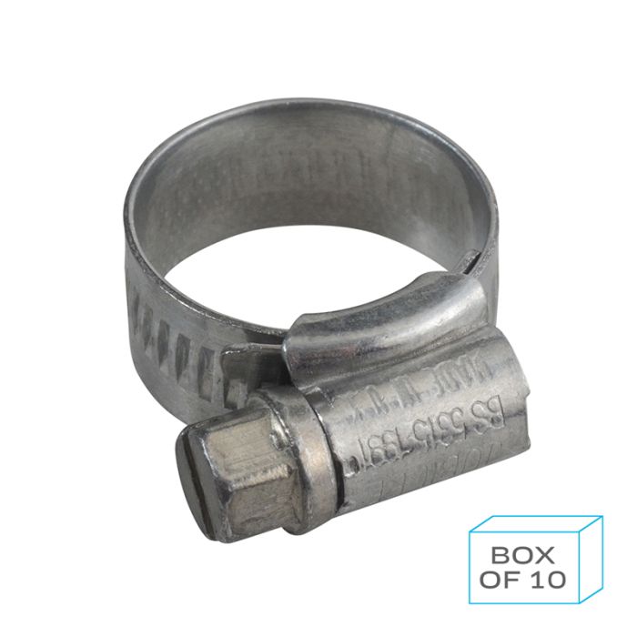 PCL JC1116 | Jubilee Hose Clip Size M00 (11-16mm) Mild Steel Zinc Plated (Supplied in Box of 10)