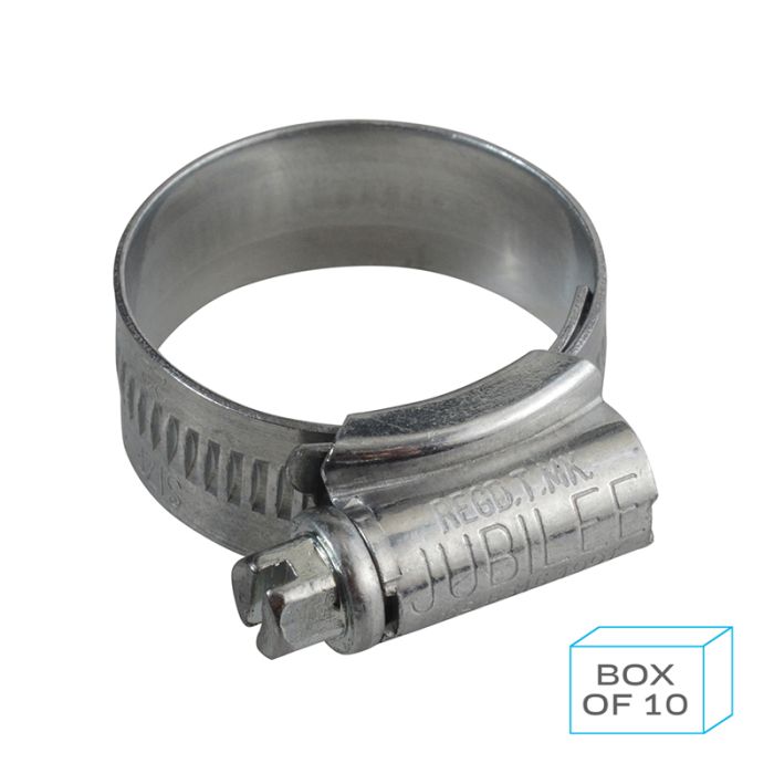 PCL JC2230 | Jubilee Hose Clip Size 1A (22-30mm) Mild Steel Zinc Plated (Supplied in Box of 10)