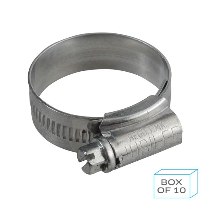PCL JC2535 | Jubilee Hose Clip Size 1 (25-35mm) Mild Steel Zinc Plated (Supplied in Box of 10)