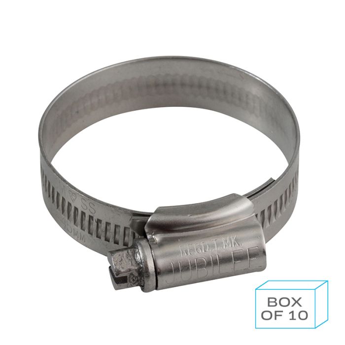 PCL JC3040/ST | Jubilee Hose Clip Size 1X (30-40mm) 304 Stainless Steel (Supplied in Box of 10)