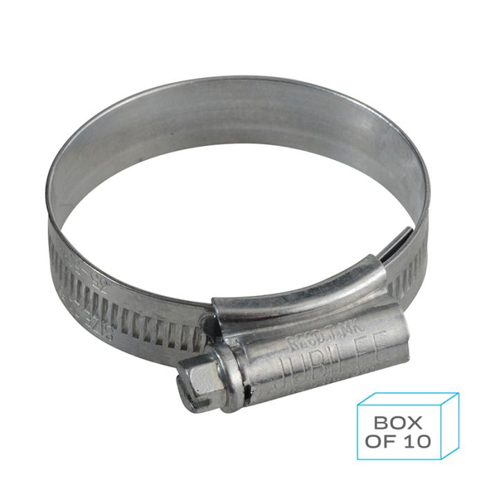 PCL JC3550 | Jubilee Hose Clip Size 2A (35-50mm) Mild Steel Zinc Plated (Supplied in Box of 10)