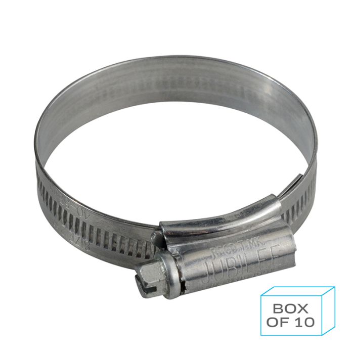 PCL JC4055 | Jubilee Hose Clip Size 2 (40-55mm) Mild Steel Zinc Plated (Supplied in Box of 10)