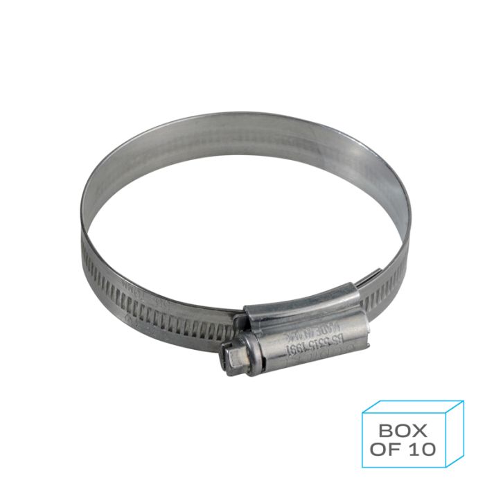 PCL JC5570 | Jubilee Hose Clip Size 3 (55-70mm) Mild Steel Zinc Plated (Supplied in Box of 10)