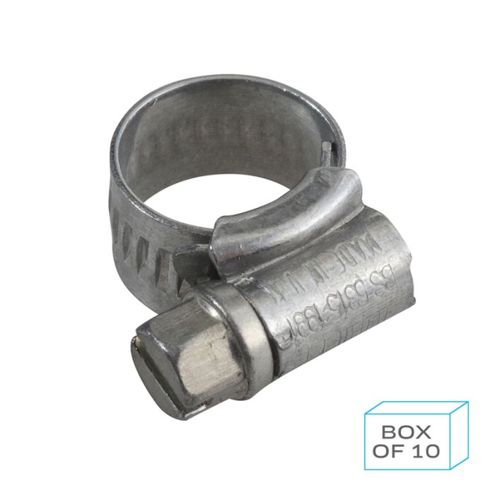 PCL JC9512 | Jubilee Hose Clip Size 000 (9.5-12mm) Mild Steel Zinc Plated (Supplied in Box of 10)
