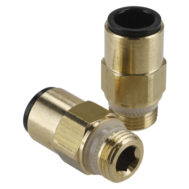 Sealey JGBC1238 ⏐ John Guest® Speedfit® Brass SuperThread Straight Adaptor 12mm x 3/8"BSP - Pack of 2