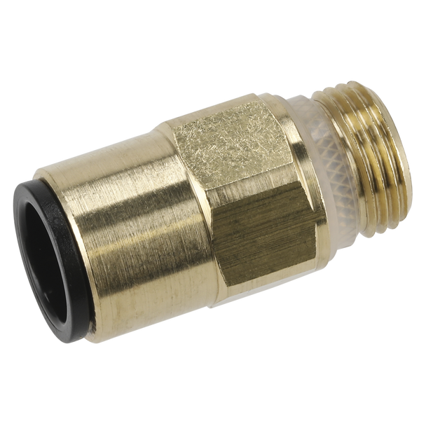 Sealey JGBC1238 ⏐ John Guest® Speedfit® Brass SuperThread Straight Adaptor 12mm x 3/8"BSP - Pack of 2