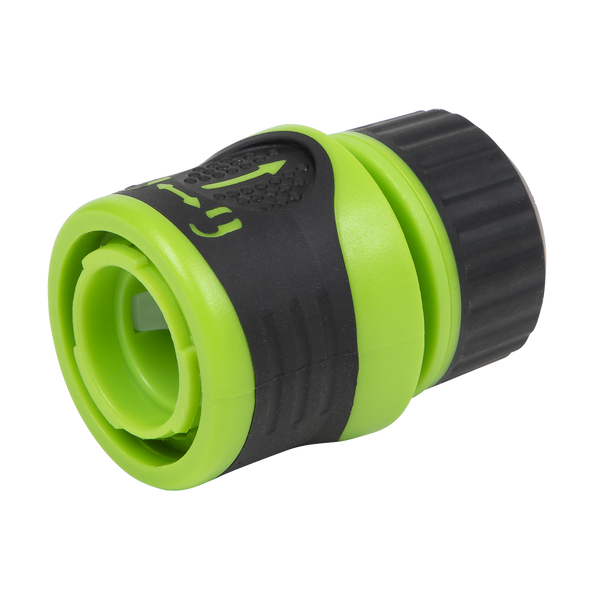 Sealey JS3051 ⏐ Soft-Touch Hose Connector With Water Stop & Lock 1/2"-5/8"