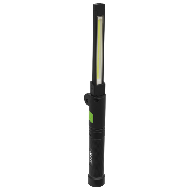 Sealey LED02G ⏐ Rechargeable Aluminium Folding Pocket Light 2 COB & 1 SMD LED