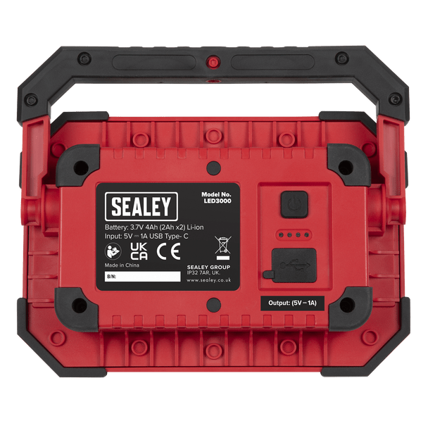 Sealey LED3000 ⏐ Rechargeable Portable Floodlight & Power Bank 30W COB LED