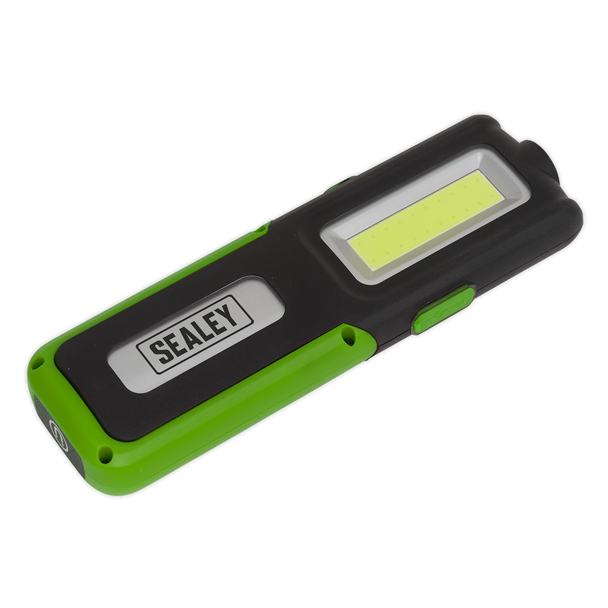 Sealey LED318G ⏐ Rechargeable Inspection Light with Power Bank 5W COB & 3W SMD LED - Green