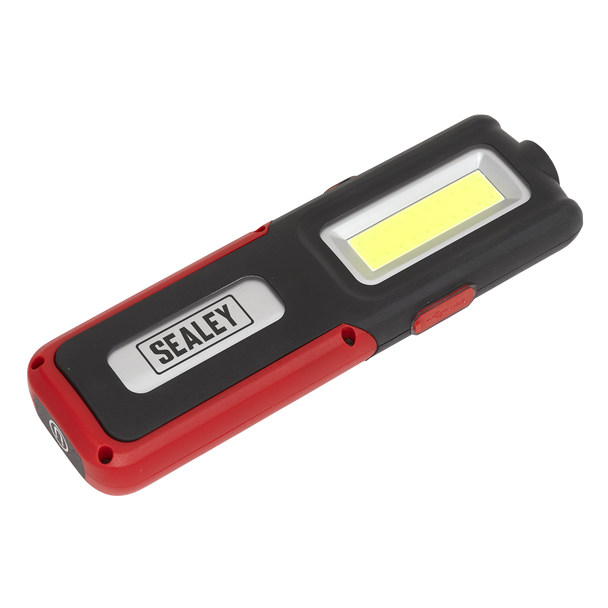 Sealey LED318R ⏐ Rechargeable Inspection Light with Power Bank 5W COB & 3W SMD LED - Red