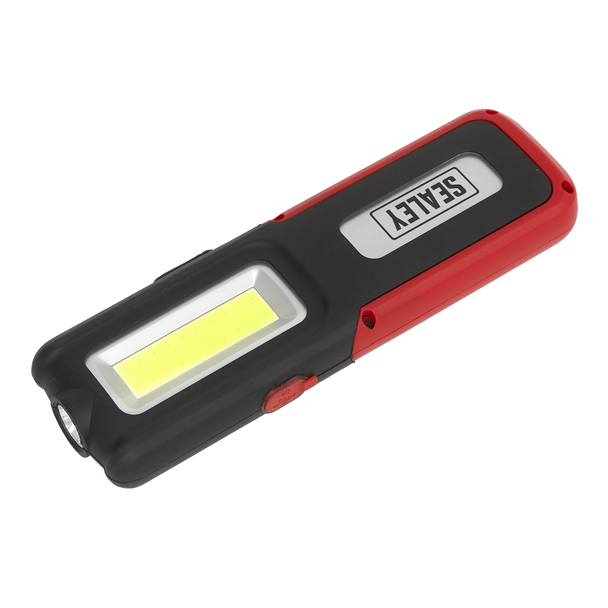 Sealey LED318R ⏐ Rechargeable Inspection Light with Power Bank 5W COB & 3W SMD LED - Red