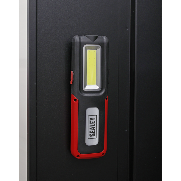 Sealey LED318R ⏐ Rechargeable Inspection Light with Power Bank 5W COB & 3W SMD LED - Red