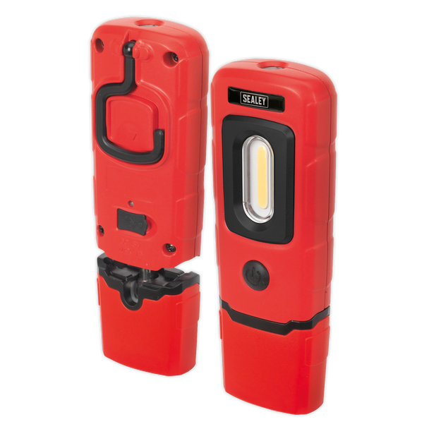 Sealey LED3601R ⏐ Rechargeable 360° Inspection Light 3W COB & 1W SMD LED - Red