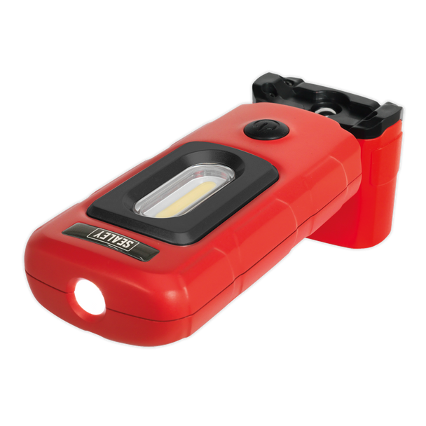 Sealey LED3601R ⏐ Rechargeable 360° Inspection Light 3W COB & 1W SMD LED - Red