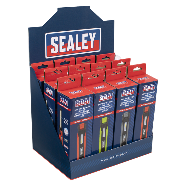Sealey LED3605DB ⏐ Rechargeable 360° Inspection Light 10W Display Box of 12