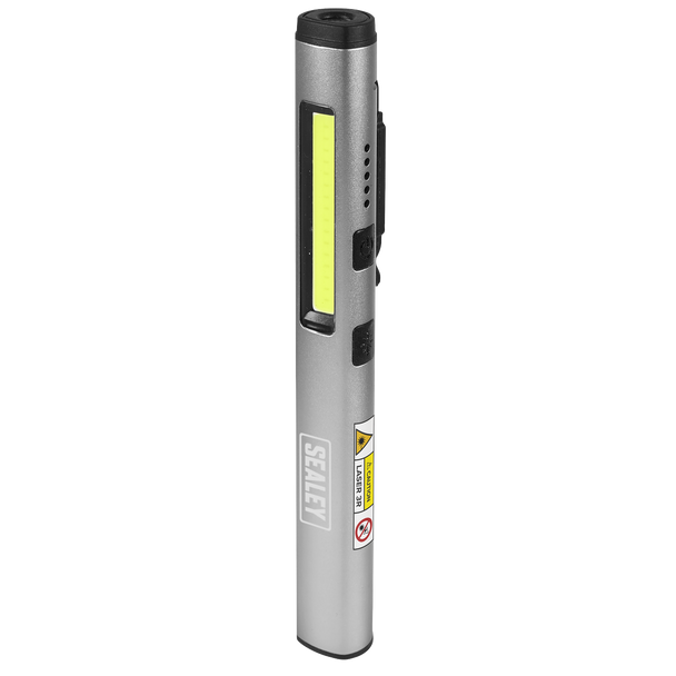 Sealey LED450UV ⏐ Rechargeable UV Penlight Torch with Laser Pointer 5W COB & 3W SMD LED