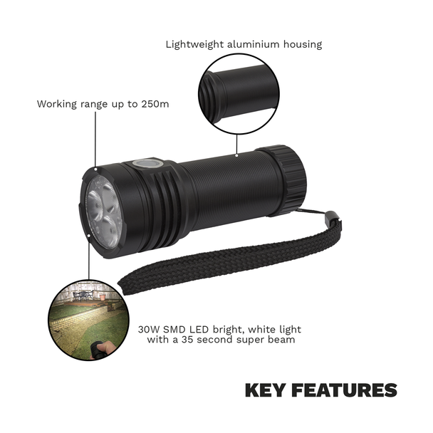 Sealey LED451 ⏐ Rechargeable Super Beam Pocket Light 3500lm SMD LED 30W