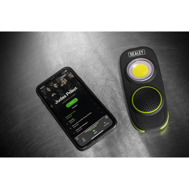 Sealey LED50WS ⏐ Rechargeable Torch with Wireless Speaker 10W COB LED