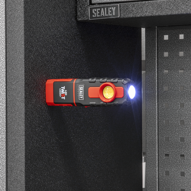 Sealey LED601CM ⏐ LED Twist Rechargeable Inspection Light 6W COB LED & 1W SMD LED Colour Match CRI 96+