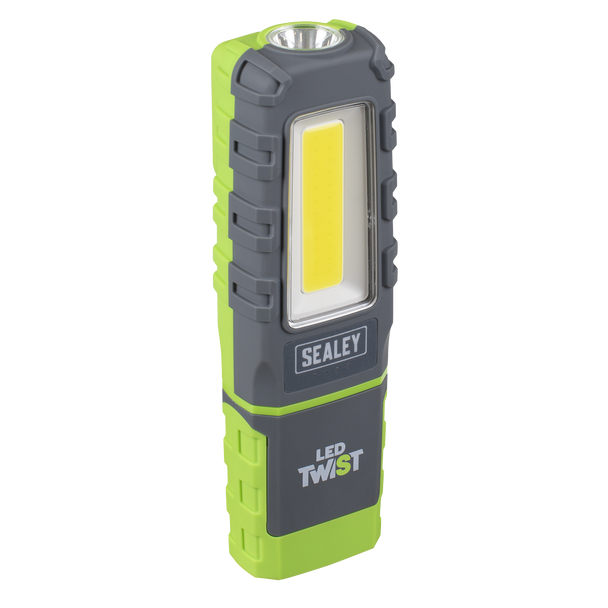 Sealey LED601G ⏐ LED Twist Rechargeable Inspection Light 5W COB & 1W SMD