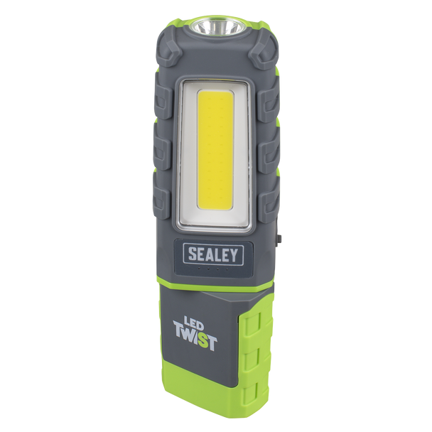 Sealey LED601G ⏐ LED Twist Rechargeable Inspection Light 5W COB & 1W SMD