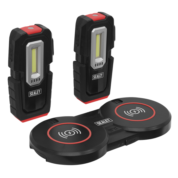 Sealey LEDWCBCOMBO3 ⏐ Inspection Light (x2) with Double Wireless Charging Base 3W COB & 1W SMD LED