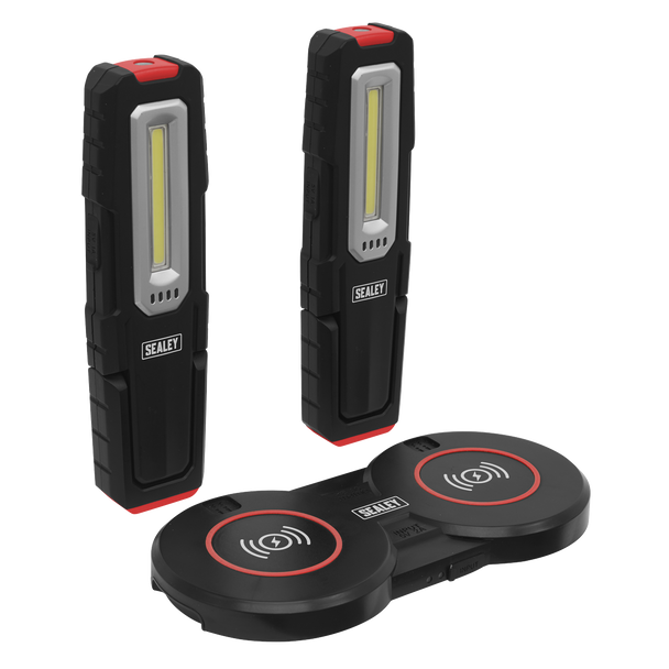 Sealey LEDWCBCOMBO5 ⏐ Inspection Light (x2) with Double Wireless Charging Base 5W COB & 1W SMD LED