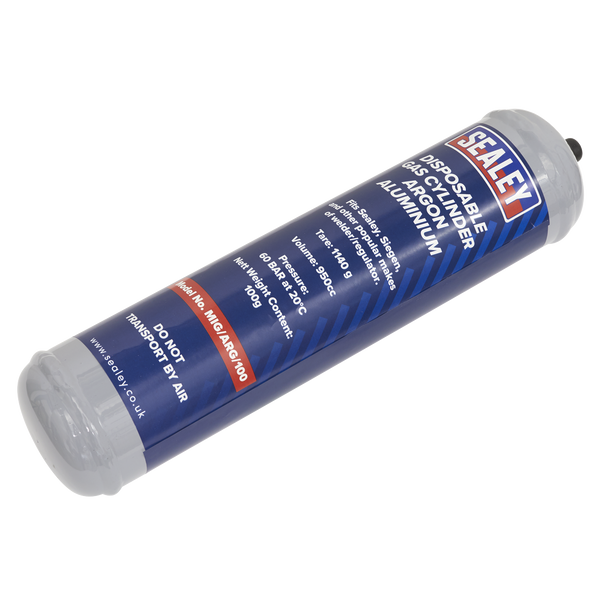 Sealey MIG/ARG/100/12 ⏐ Disposable Argon Gas Cylinder 100g - Box of 12