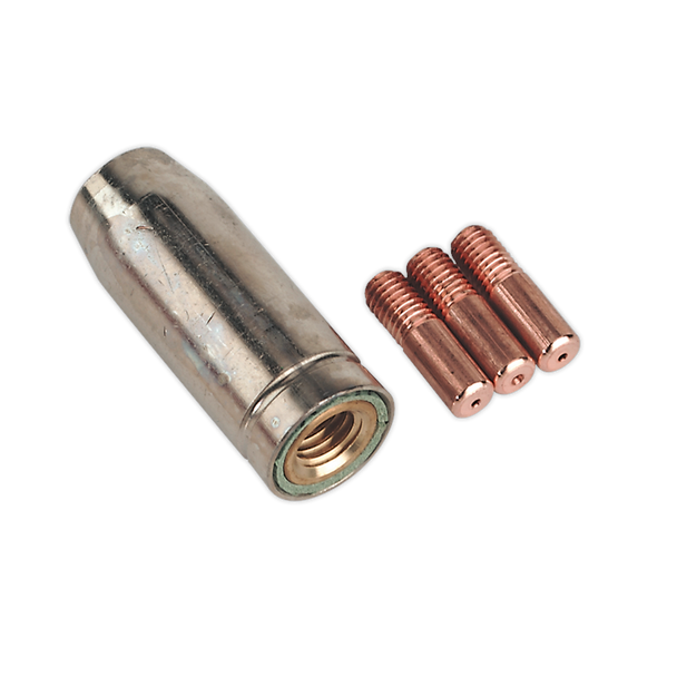Sealey MIG954 ⏐ Conical Nozzle x 1 Contact Tip 0.8mm x 3 MB14