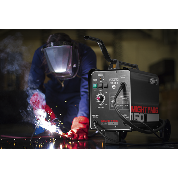 Sealey MIGHTYMIG150 ⏐ Professional Gas/Gasless MIG Welder 150A 230V