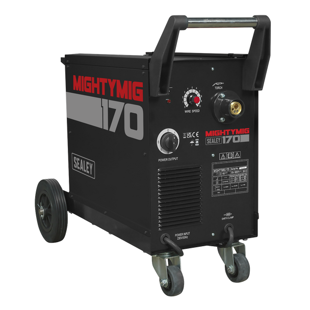 Sealey MIGHTYMIG170 ⏐ Professional Gas/Gasless MIG Welder with Euro Torch 170A
