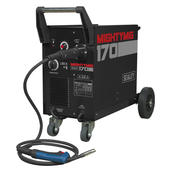 Sealey MIGHTYMIG170 ⏐ Professional Gas/Gasless MIG Welder with Euro Torch 170A