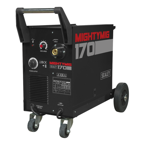 Sealey MIGHTYMIG170 ⏐ Professional Gas/Gasless MIG Welder with Euro Torch 170A