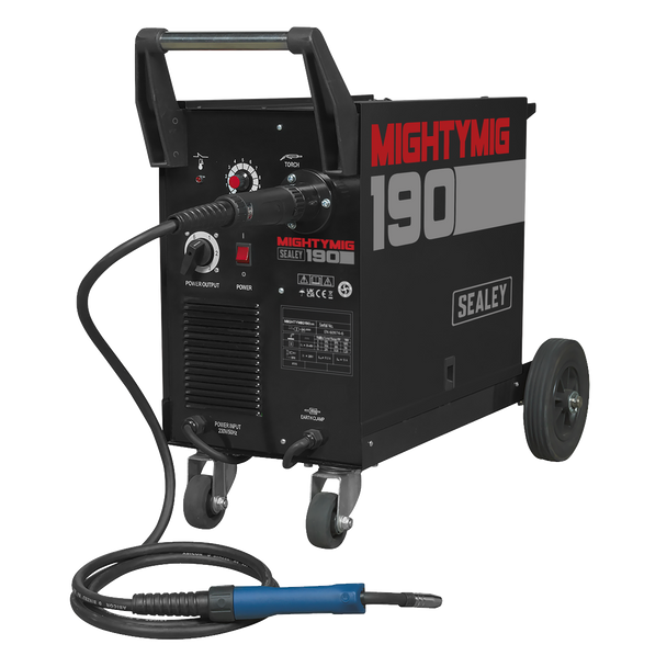 Sealey MIGHTYMIG190 ⏐ Professional Gas/Gasless MIG Welder with Euro Torch 190A