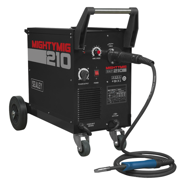 Sealey MIGHTYMIG210 ⏐ Professional Gas/Gasless MIG Welder with Euro Torch 210A