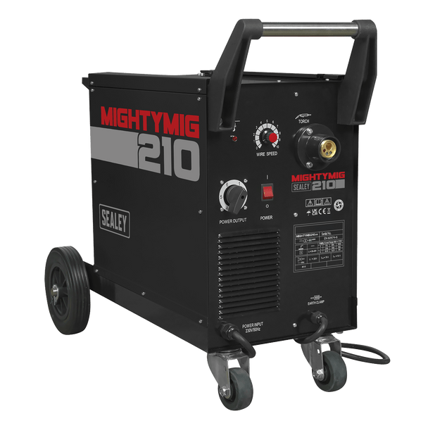 Sealey MIGHTYMIG210 ⏐ Professional Gas/Gasless MIG Welder with Euro Torch 210A