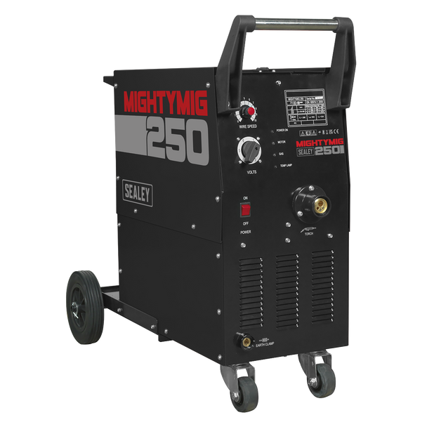 Sealey MIGHTYMIG250 ⏐ Professional Gas/Gasless MIG Welder with Euro Torch 250A