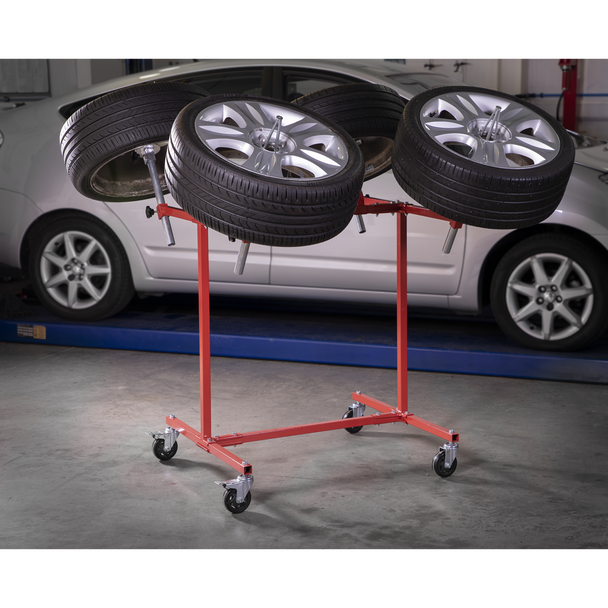 Sealey MK71 ⏐ Heavy-Duty Alloy Wheel Painting/Repair Stand 4 Wheel Capacity