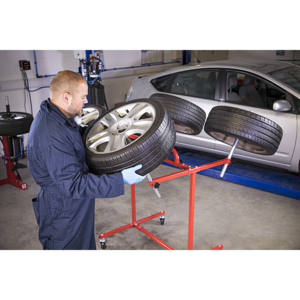 Sealey MK71 ⏐ Heavy-Duty Alloy Wheel Painting/Repair Stand 4 Wheel Capacity