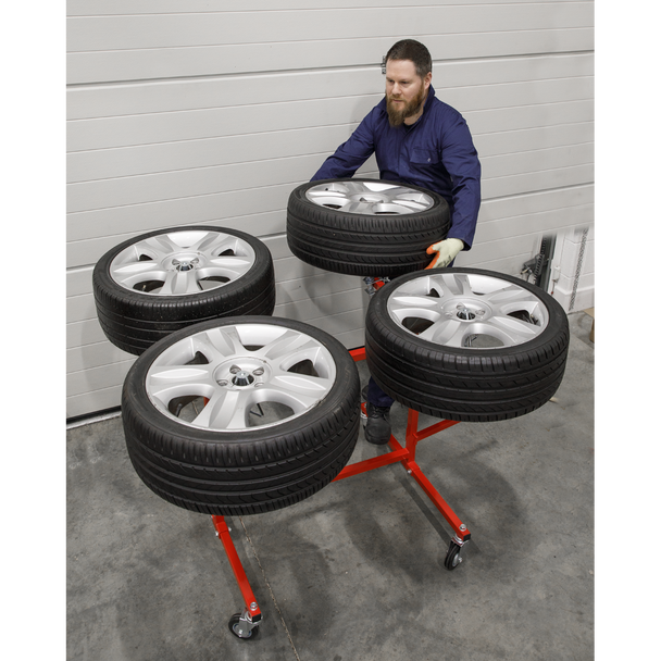 Sealey MK74 ⏐ Alloy Wheel Repair/Painting Stand 4 Wheel Capacity