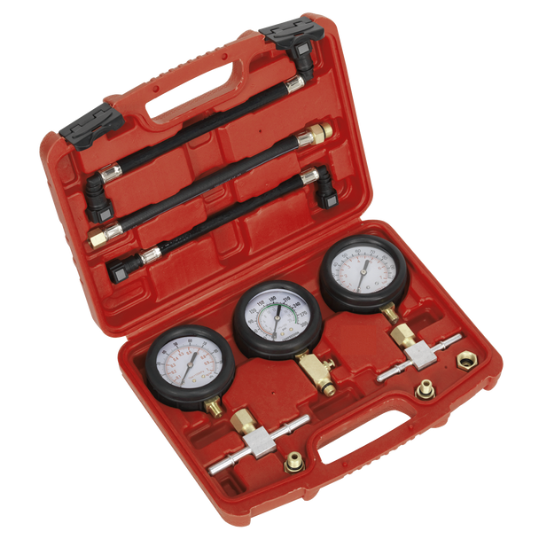Sealey MS100 ⏐ Motorcycle Compression & Fuel Pressure Gauge Set 3pc