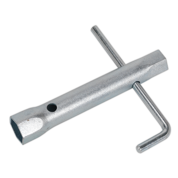 Sealey MS158 ⏐ Long Reach Double End Spark Plug Box Spanner with L-Bar 17/21mm