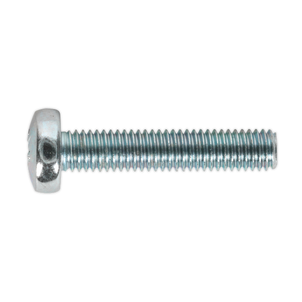 Sealey MSP525 ⏐ Zinc Plated Pan Head Pozi Machine Screw M5 x 25mm, DIN 7985Z - Pack of 50
