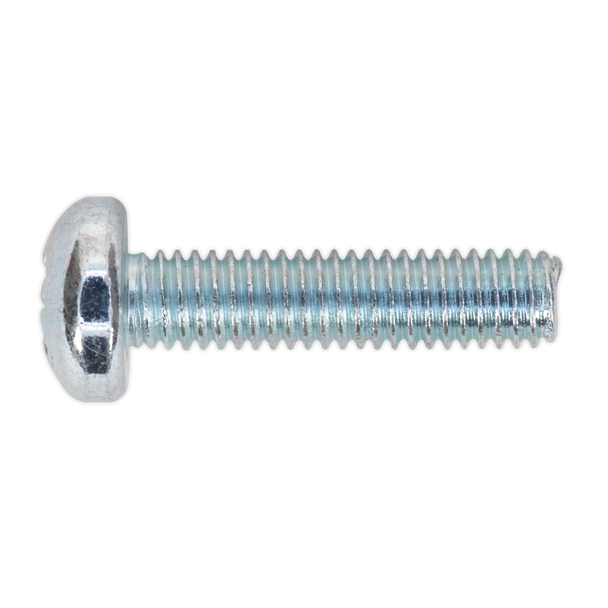 Sealey MSP625 ⏐ Zinc Plated Pan Head Pozi Machine Screw M6 x 25mm, DIN 7985Z - Pack of 50
