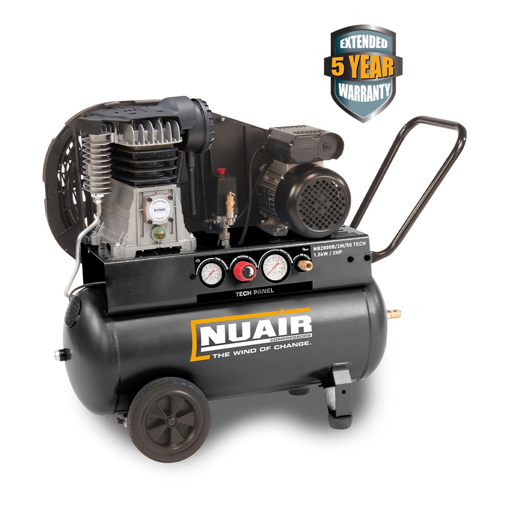 Nuair NB2800B/50/2M TECH PRO (230 Volt) (13 Amp) | 9 CFM Piston Air Compressor