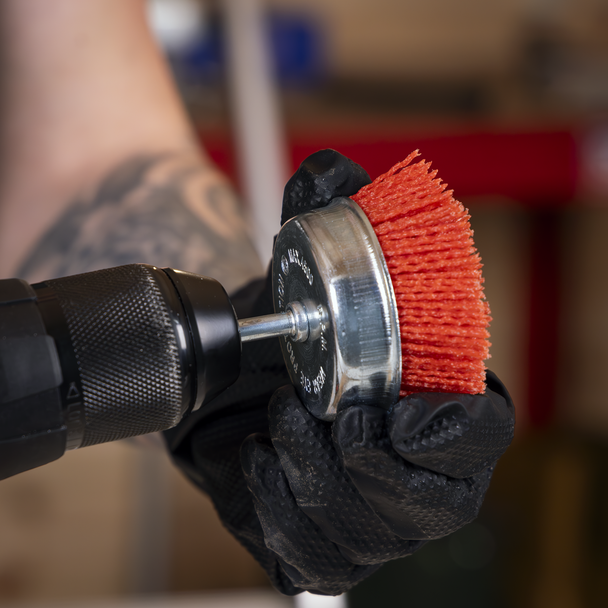 Sealey NFB75 ⏐ 75mm Nylon Filament Cup Brush with 6mm Shaft