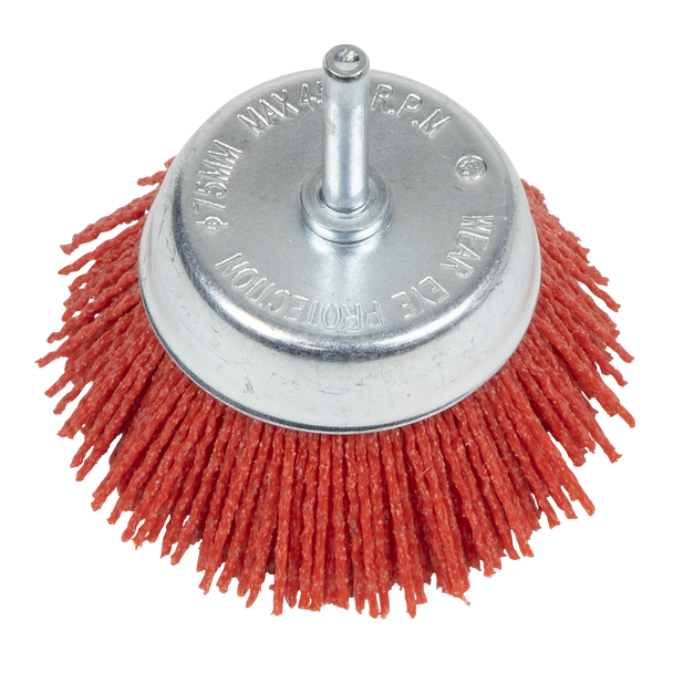Sealey NFB75 ⏐ 75mm Nylon Filament Cup Brush with 6mm Shaft